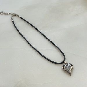 Brighton leather heart necklace.